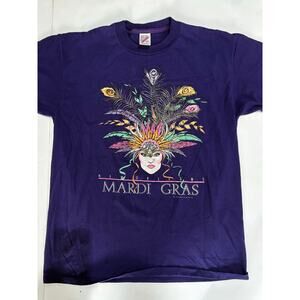 Vintage Mardi Gras shirt 90s purple large
